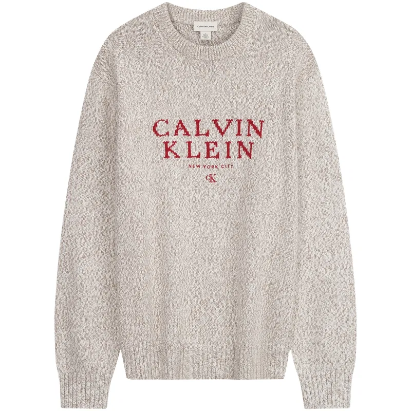 Мужской джемпер с круглым вырезом Calvin Klein, Crimson — фото 4