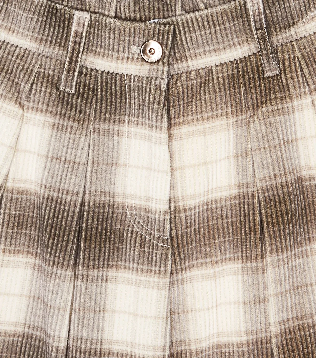 Шорты вельветовые в клетку Brunello Cucinelli Kids, коричневый — фото 3