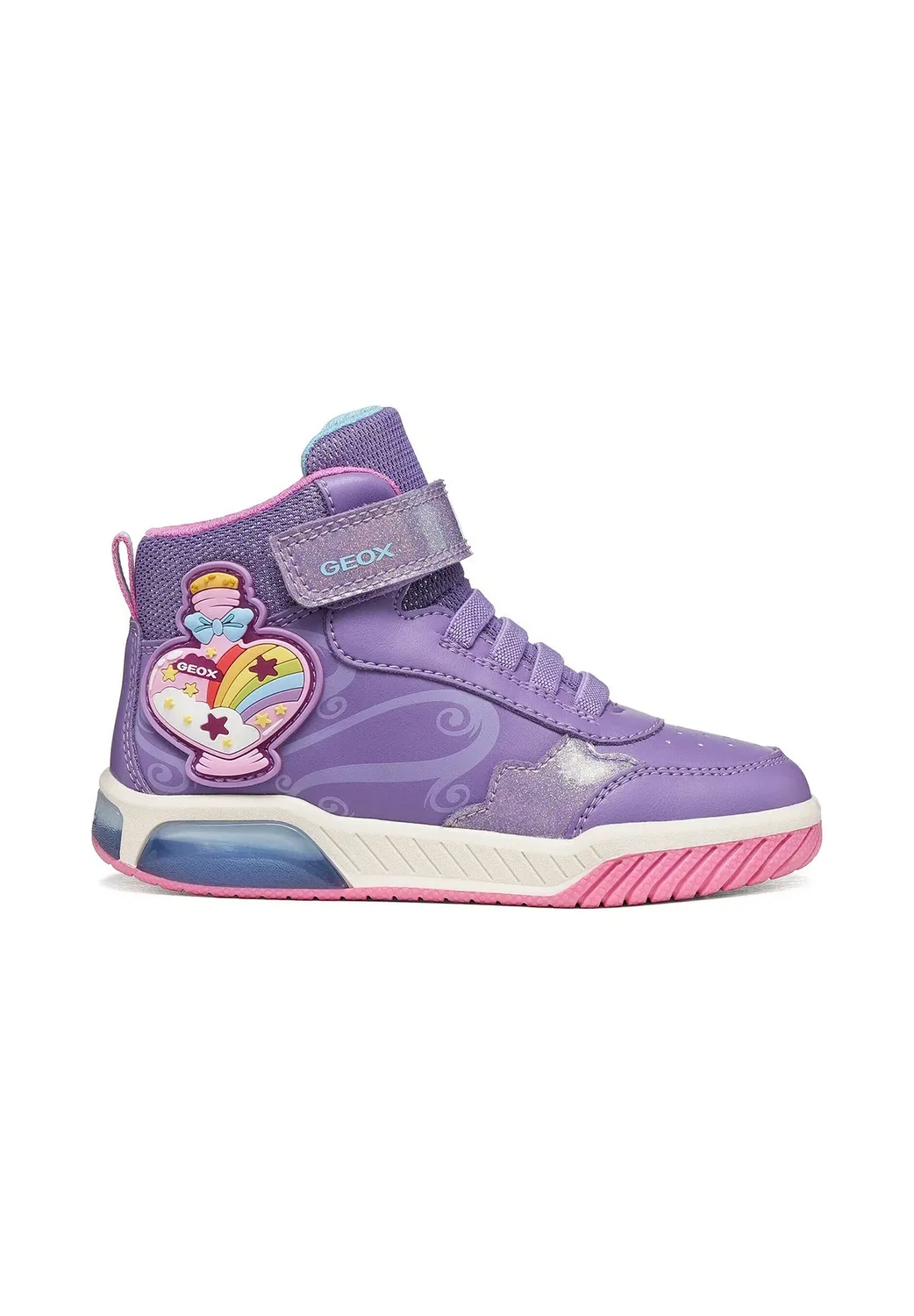 Jinek girl - высокие кроссовки Geox, Violet Fuchsia
