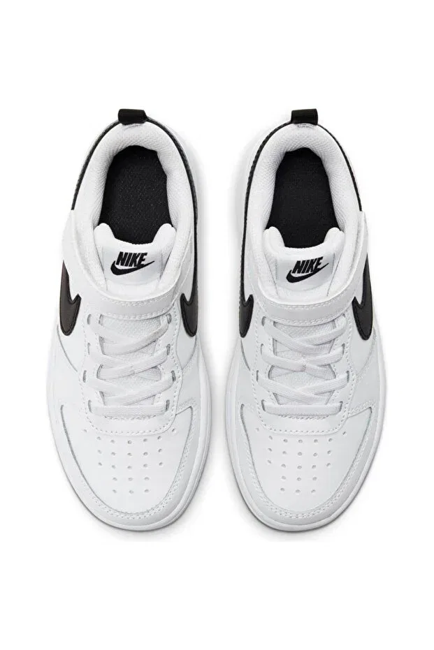 Детские кроссовки для девочек с шнуровкой Nike Court Borough Low 2 (PSV), White — фото 2