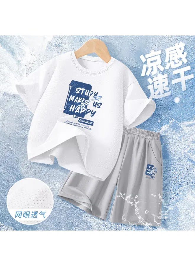 Комплект быстросохнущий с принтом-надписью и коротким рукавом, модель Letter Print, Jeanswest, основной цвет — фото 2