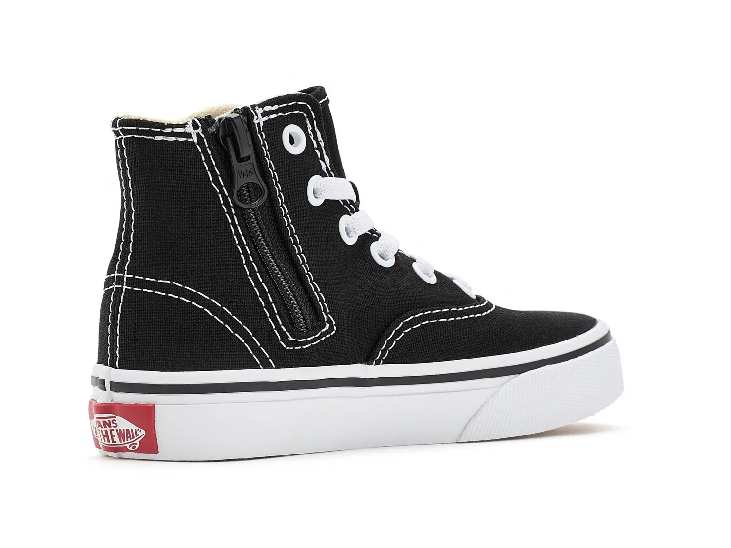 Кроссовки Authentic Hi 2.0 Zip (для маленьких детей) Vans Kids, Black/True White — фото 4