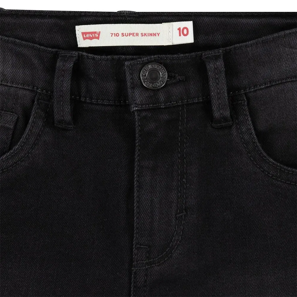 Детские джинсы для девочек скинни Levi's 710 Super Skinny, Black — фото 3