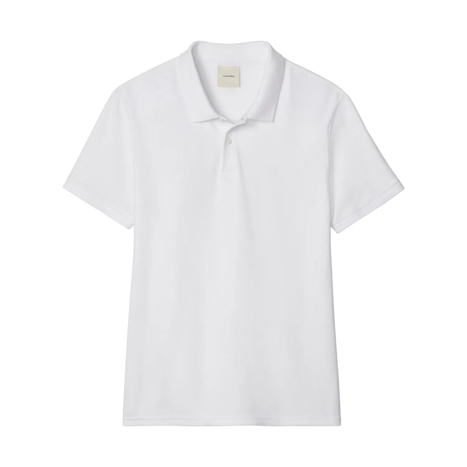 Мужское поло slim fit из пике Calvin Klein, Bright White — фото 4