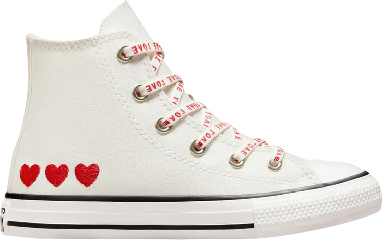 

Кроссовки Converse Chuck Taylor All Star Crafted High PS Embroidered Hearts, белый