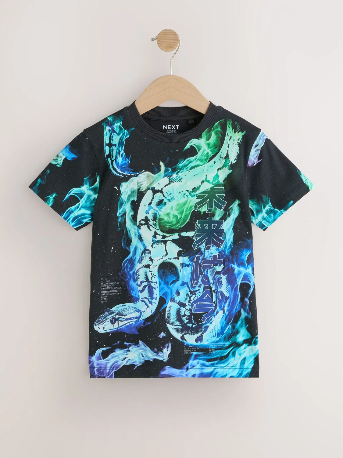 Футболка с принтом, Regular Fit, Black Snake Next, черный