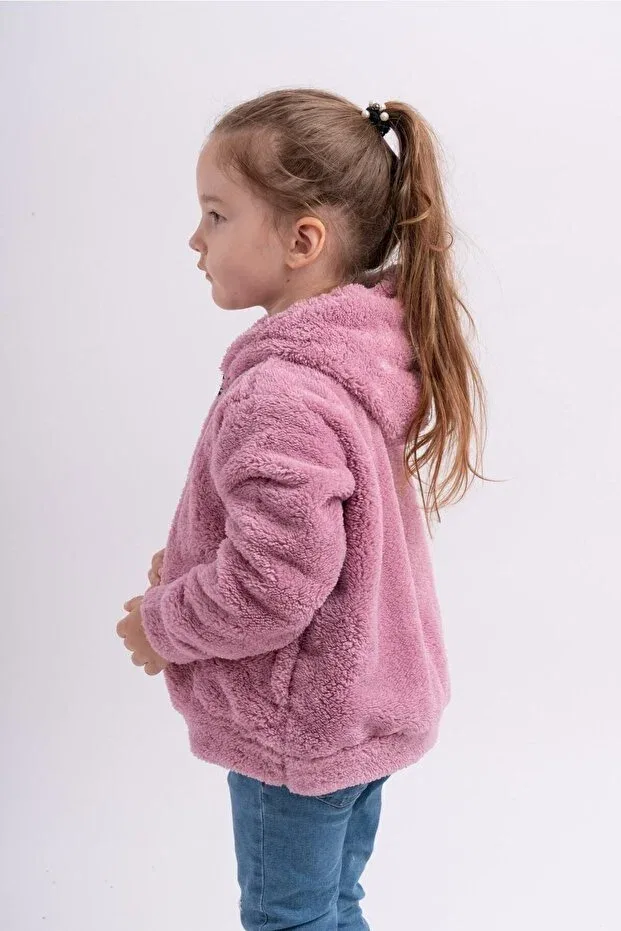 Детская куртка для девочек из флиса с капюшоном Sweet'S Collection, Pink — фото 3