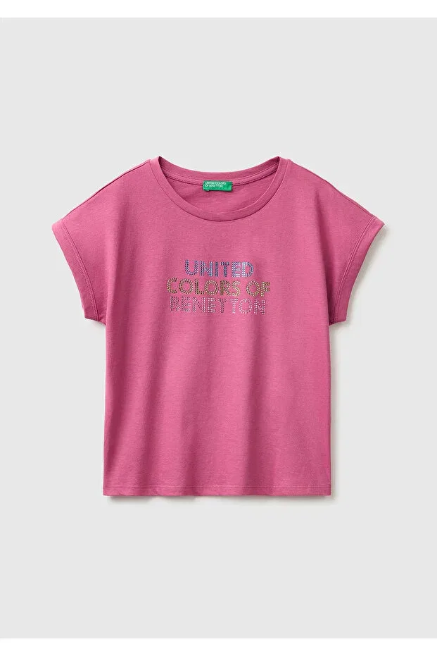 Детская футболка для девочек хлопковая United Colors Of Benetton, Dried Rose