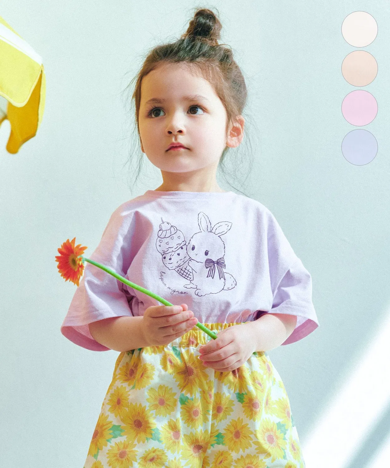Детская футболка с контактной прохладой, с коротким рукавом, оверсайз ANY, Lilac