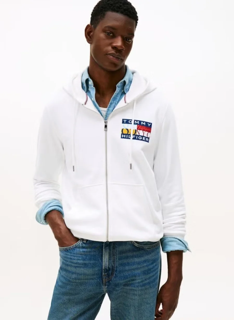 Худи Tommy Hilfiger Graphic Zip Through, белый