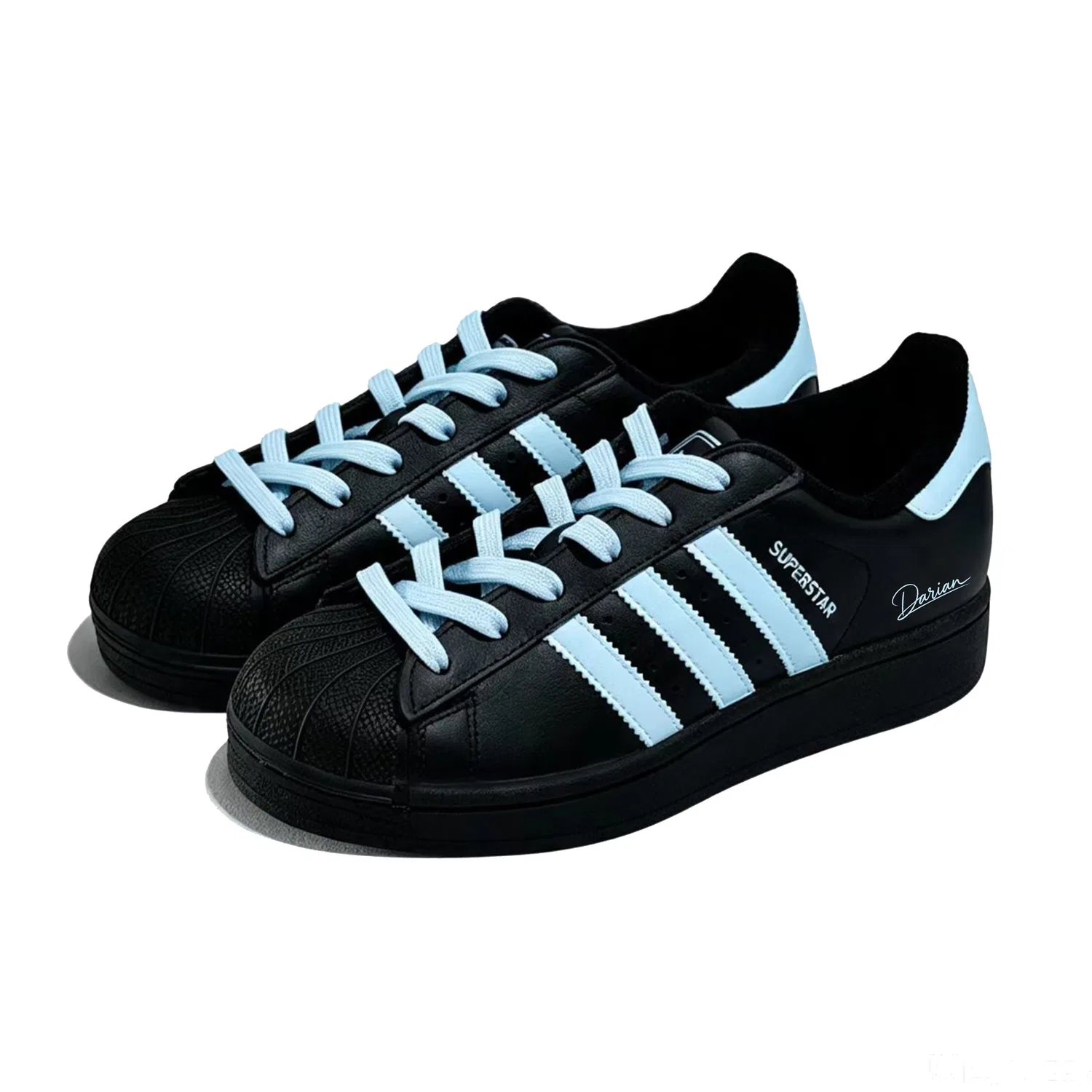 Детские кроссовки для скейтбординга с ледяным синим цветом, модель Superstar 2, Adidas Originals, Ice Blue — фото 4