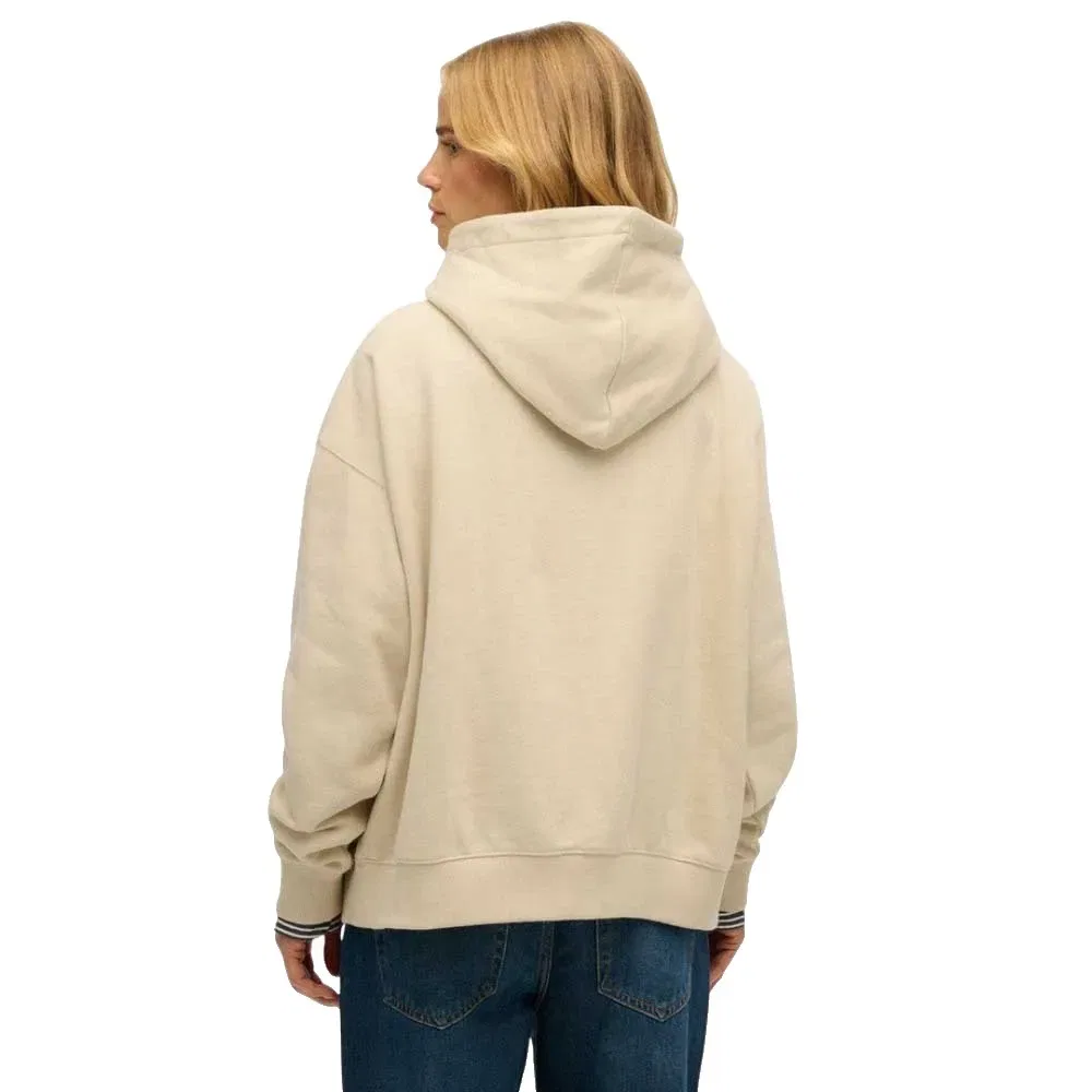 Женский свитшот с капюшоном Athletic Essentials Relaxed Fit Superdry, Beige — фото 2