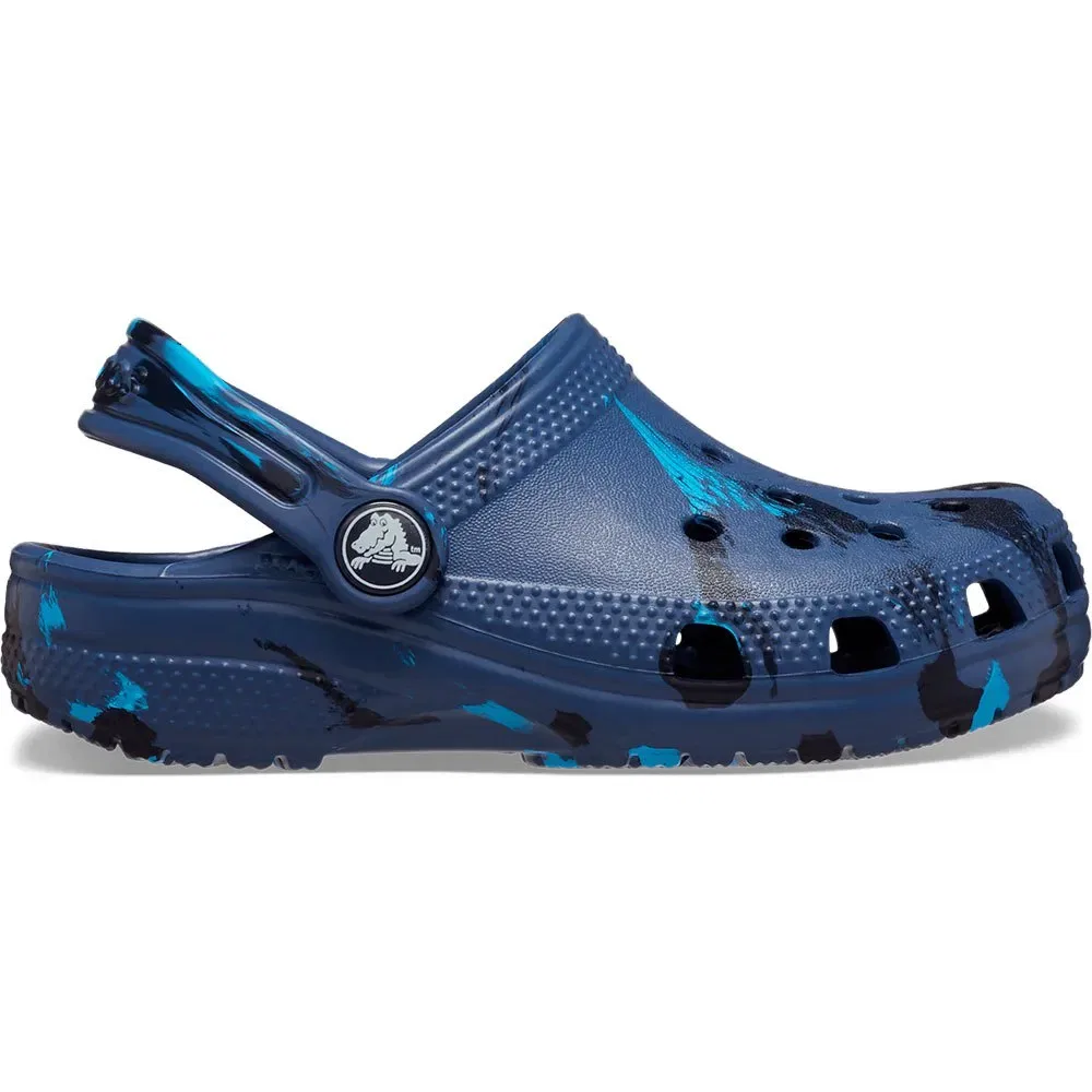 Детские клоги для девочек Classic Marbled Crocs, Blue — фото 3
