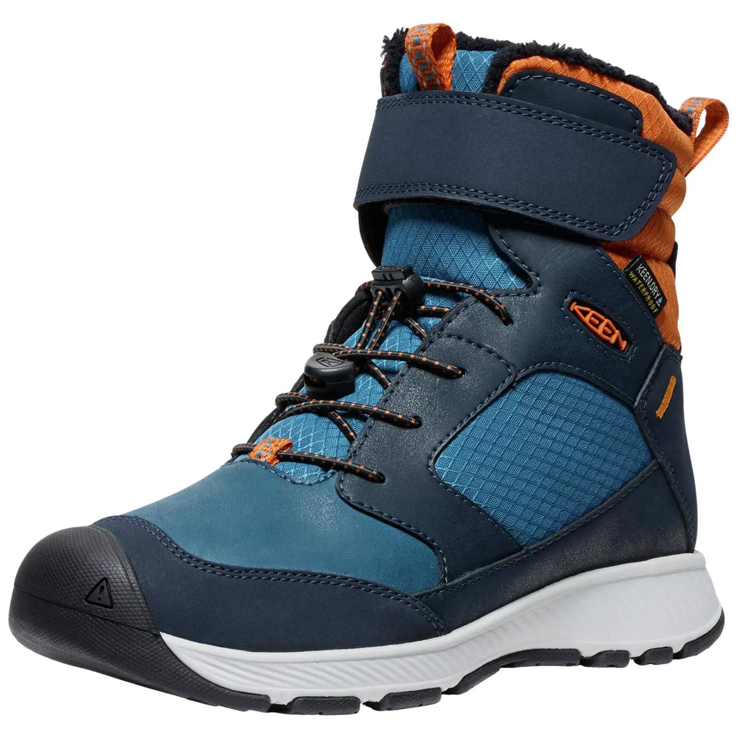 Детские зимние ботинки-снегозащитные KEEN Skua Winter WP Junior, Blau / Lehmorange 909