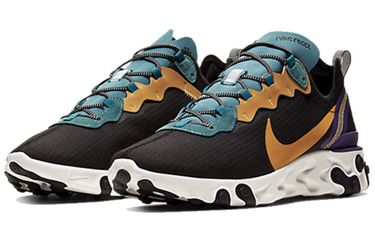Кроссовки Nike React Element 55 PRM, черный/бирюзовый — фото 3