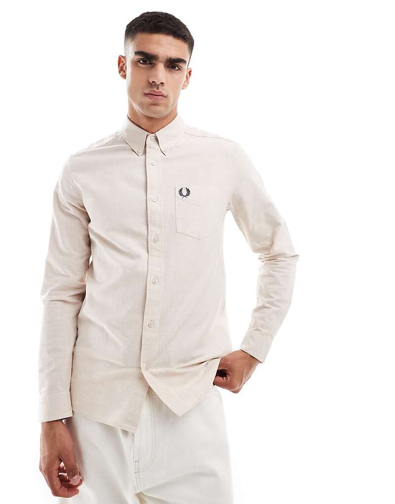 

Белая оксфордская рубашка с длинными рукавами Fred Perry