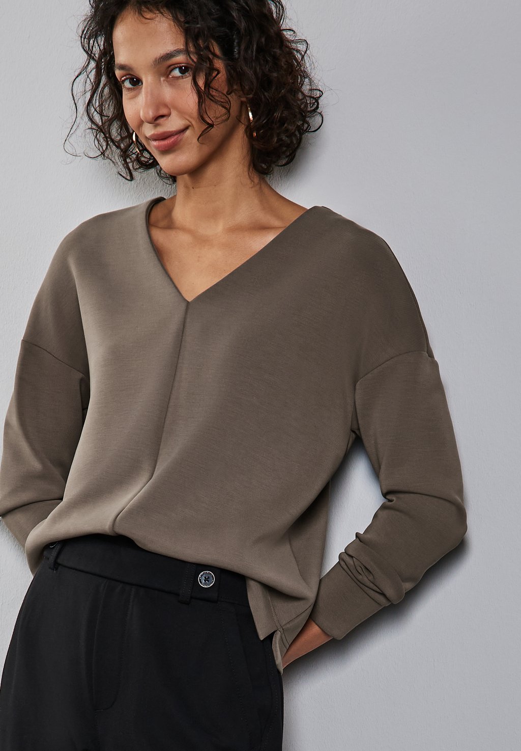 

Топ с длинными рукавами Street One, коричневый