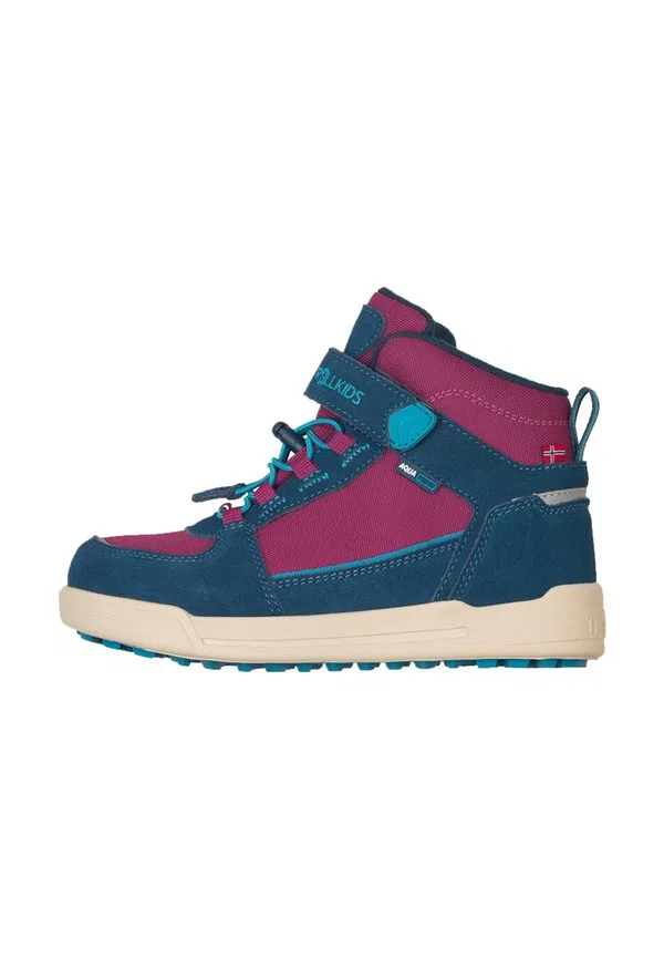 Походные ботинки средней высоты gryllefjord Trollkids, Bright Berry Madeira Blue Dark Turquoise