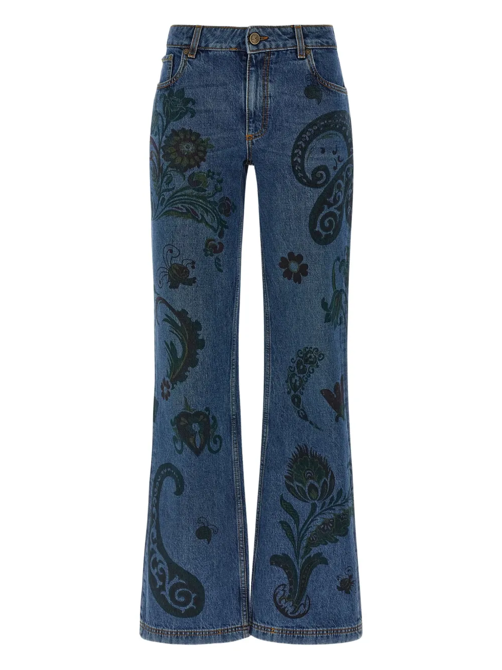 

Джинсы с принтом пейсли ETRO, синий