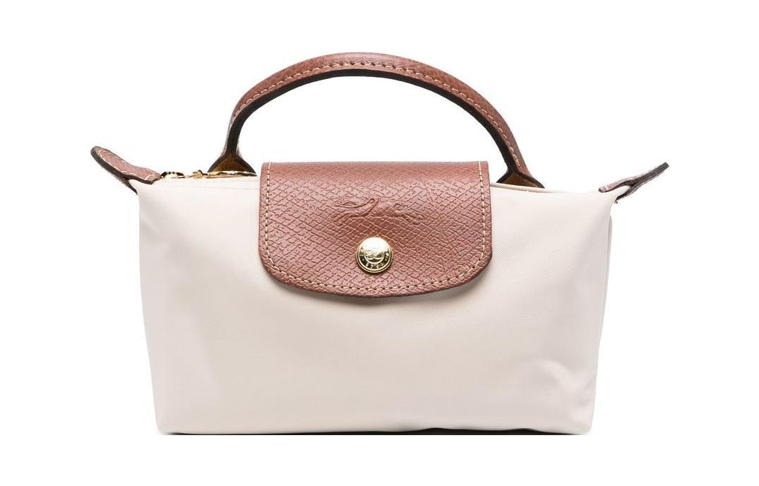 

Сумка-клатч Le Pliage Recycled Canvas с кожаной отделкой в форме пельменя бумажного цвета LONGCHAMP
