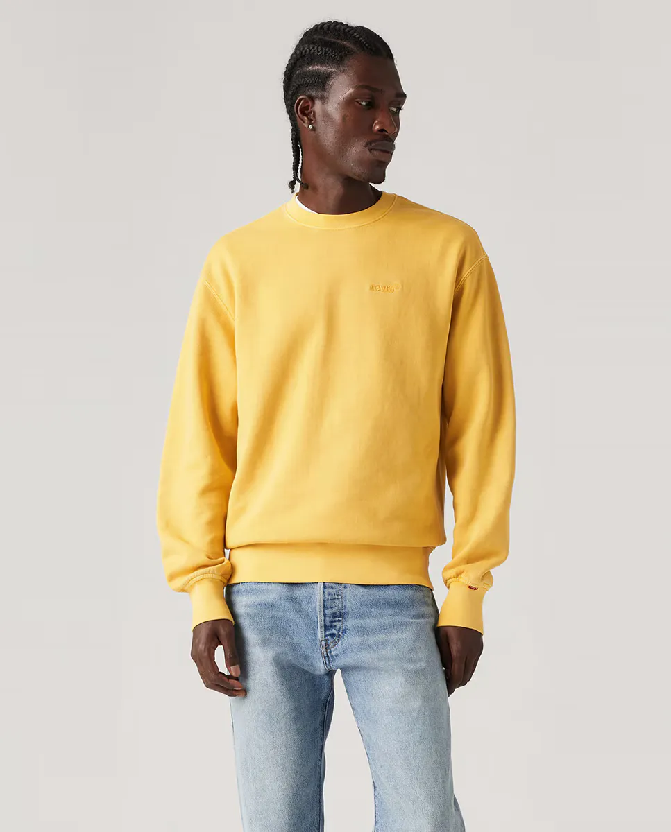 

Мужская хлопковая толстовка с круглым вырезом Levi's, желтый