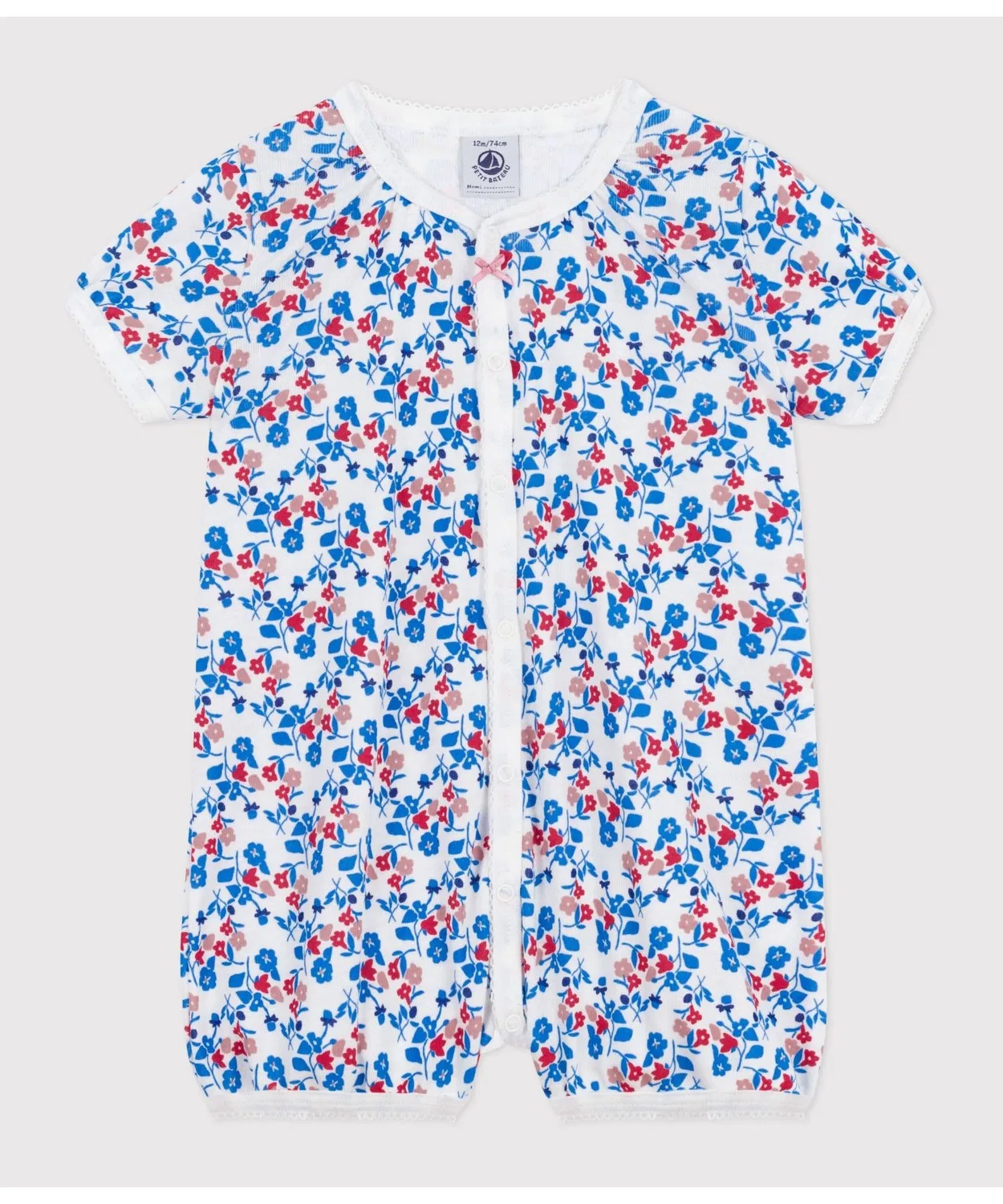 Ромпер с цветочным принтом из лиоцелла и хлопка, белый