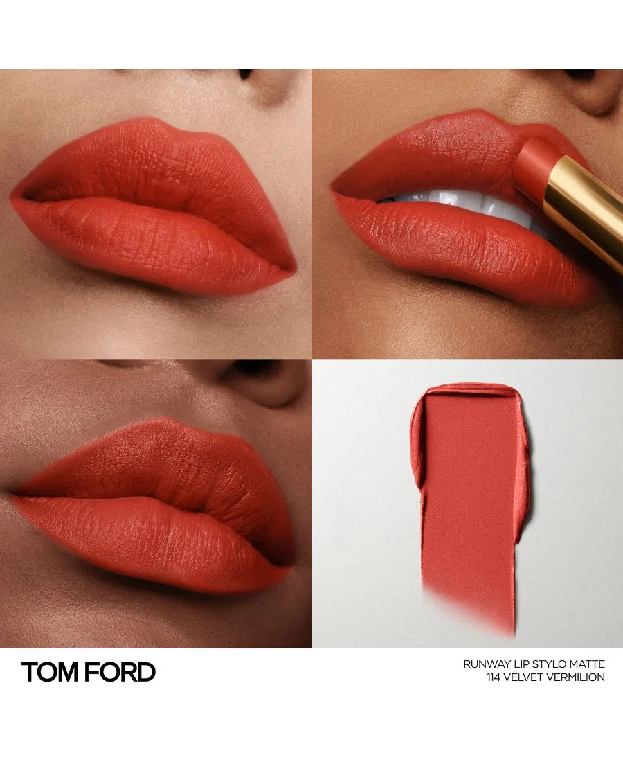 Матовая помада Runway Lip Stylo, 2 г Tom Ford, 114 velvet vermilion — фото 3