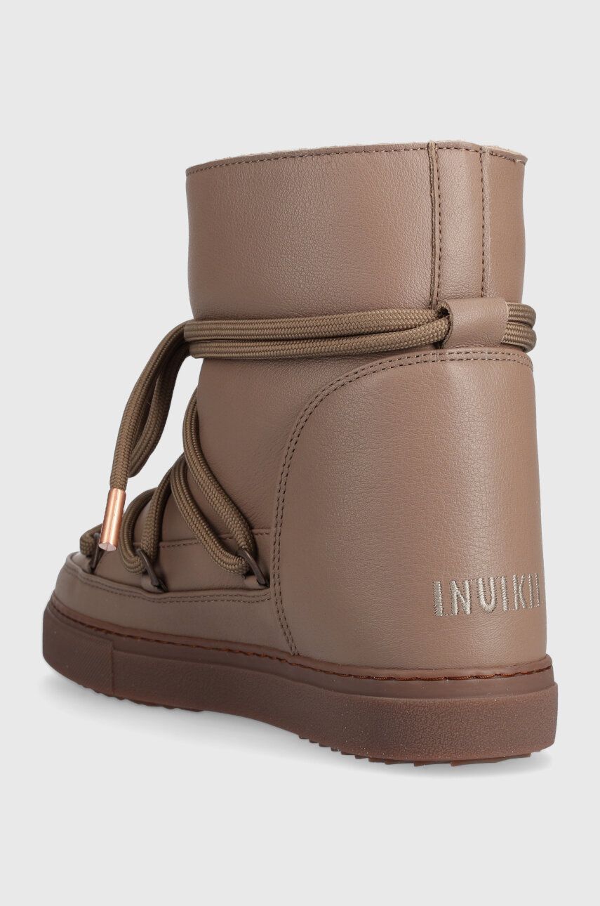 Кожаные зимние ботинки на танкетке Full Leather Inuikii, коричневый — фото 4