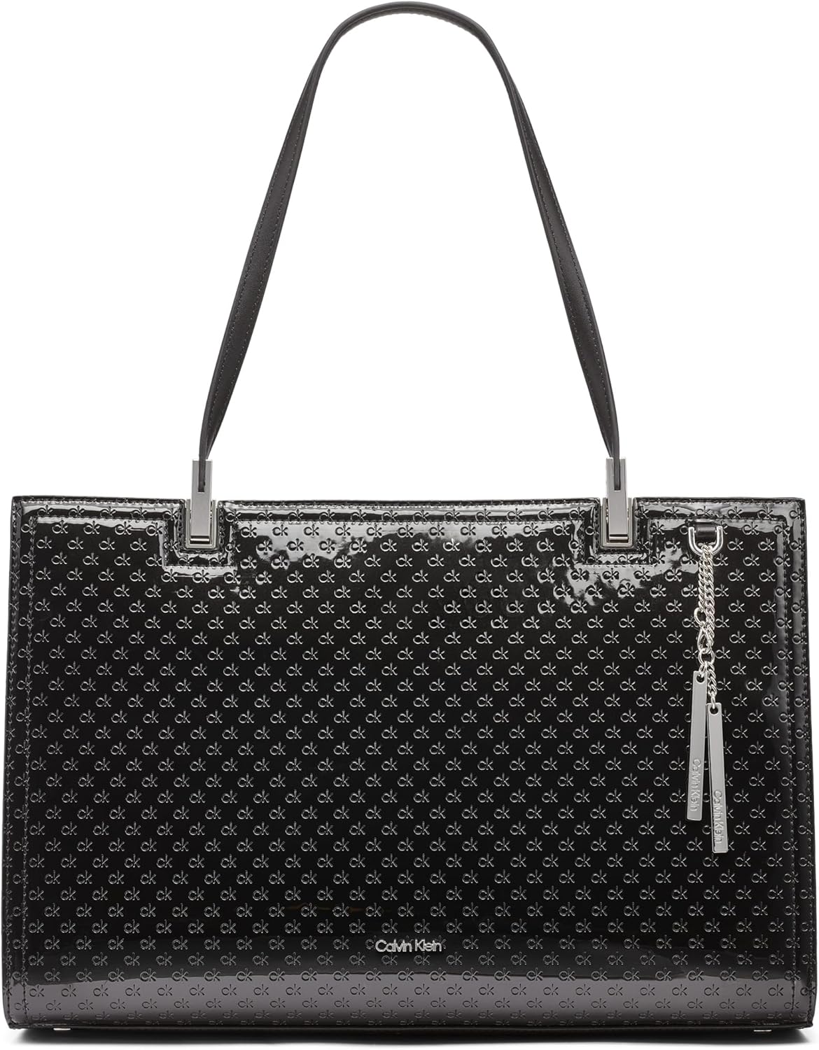 

Женская сумка-тоут Calvin Klein Nova с тремя отделениями и цепочкой, Black/Silver Patent Emboss, Черный, Женская сумка-тоут Calvin Klein Nova с тремя отделениями и цепочкой, Black/Silver Patent Emboss