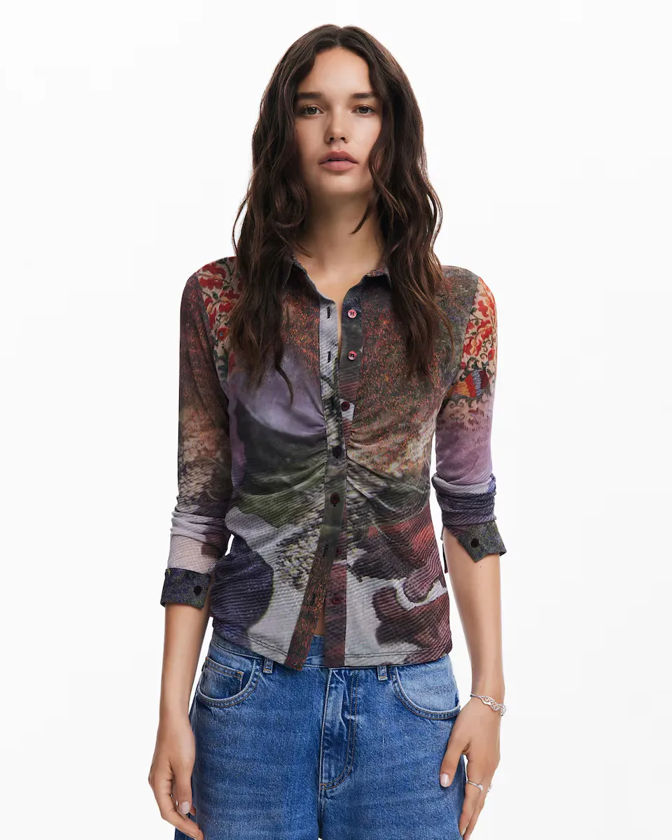

Женская рубашка осенний лес с длинными рукавами Desigual, мультиколор