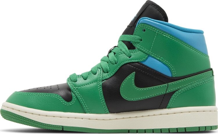 Кроссовки Wmns Air Jordan 1 Mid 'Lucky Green Aquatone', зеленый — фото 3