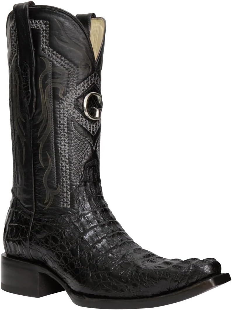 

Мужские экзотические ковбойские сапоги Caiman Nuca, черные, из премиальной кожи каймана Generic
