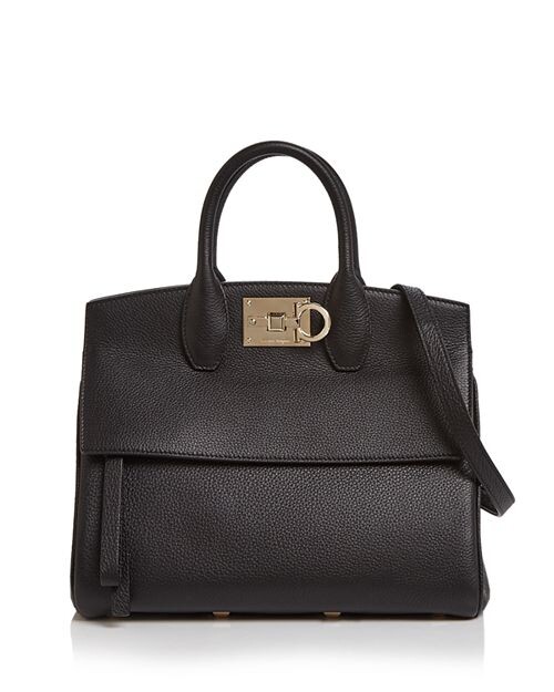

Salvatore Studio Bag Маленькая кожаная сумка-портфель Ferragamo, цвет Black
