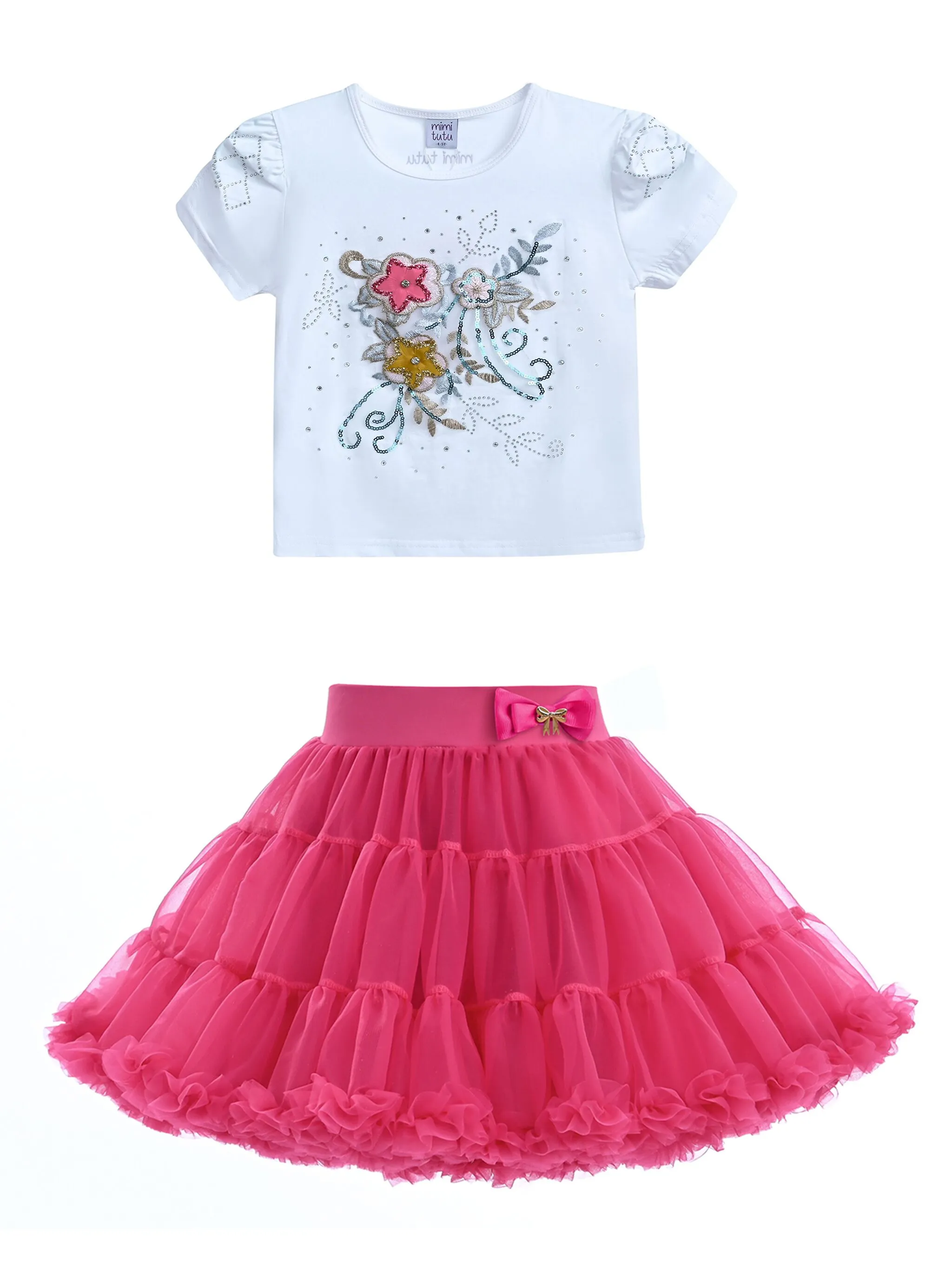 

Комплект Flora Flowers из топа и юбки Mimi Tutu, белый