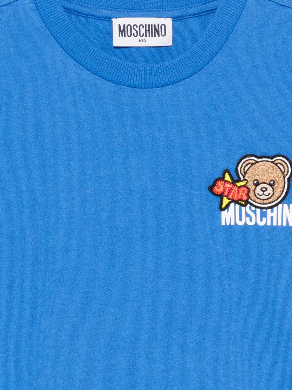 Футболка с аппликацией Moschino Kids, синий — фото 3