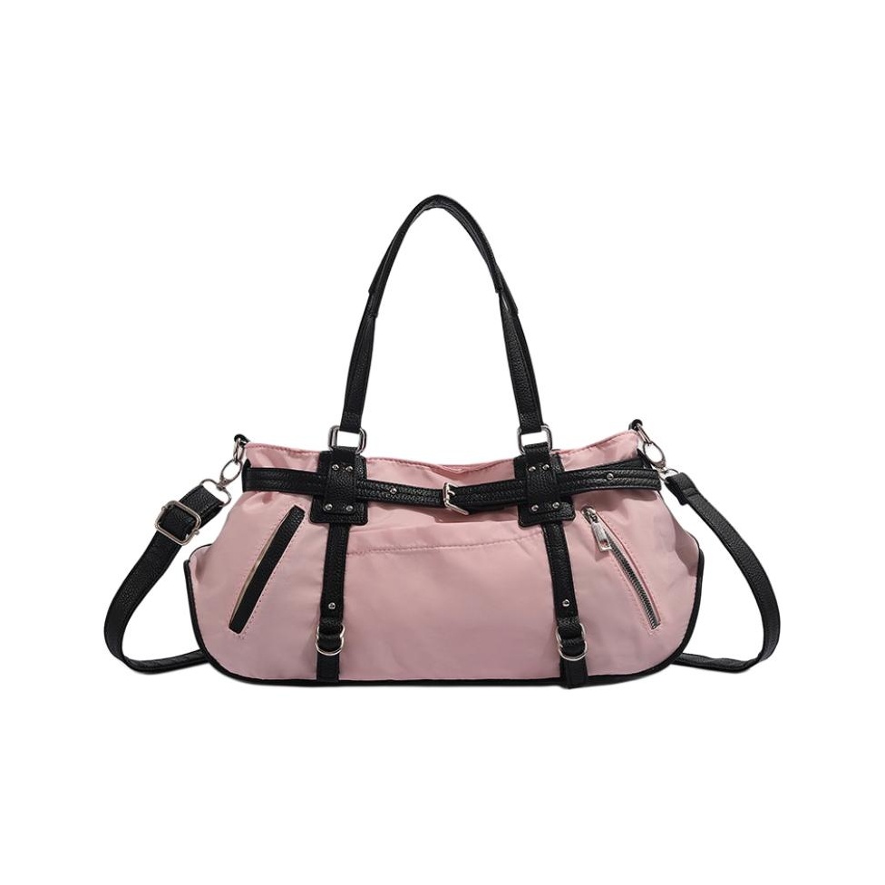 

PAYOT Сумка женская Regular из нейлона с искусственной кожей черная/леопардовый принт/розовая