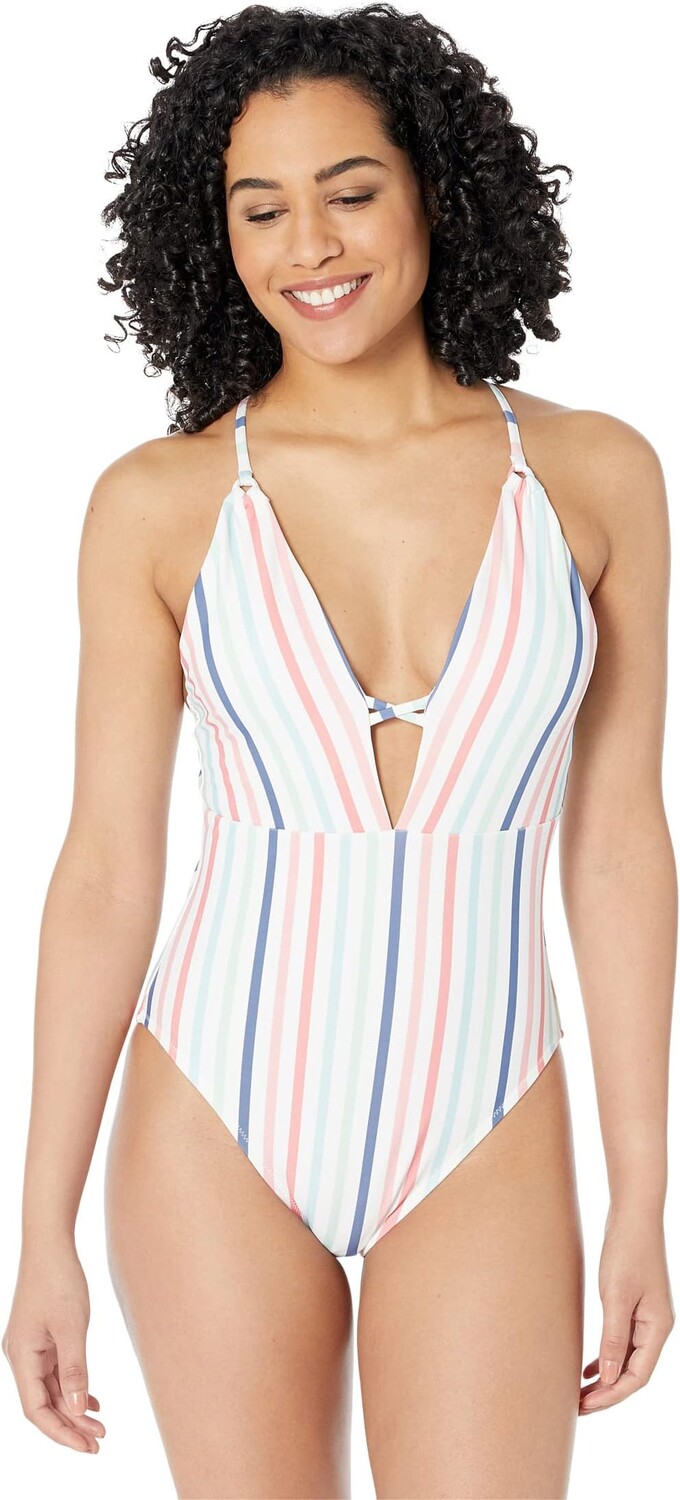 

Купальник Southern Tide Patio Party Stripe One-Piece Swimsuit, цвет Rouge Red