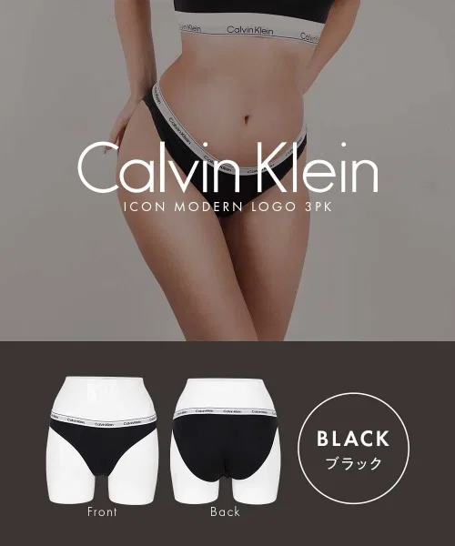 Женские шорты Calvin Klein 3 шт., хлопок, черный — фото 2