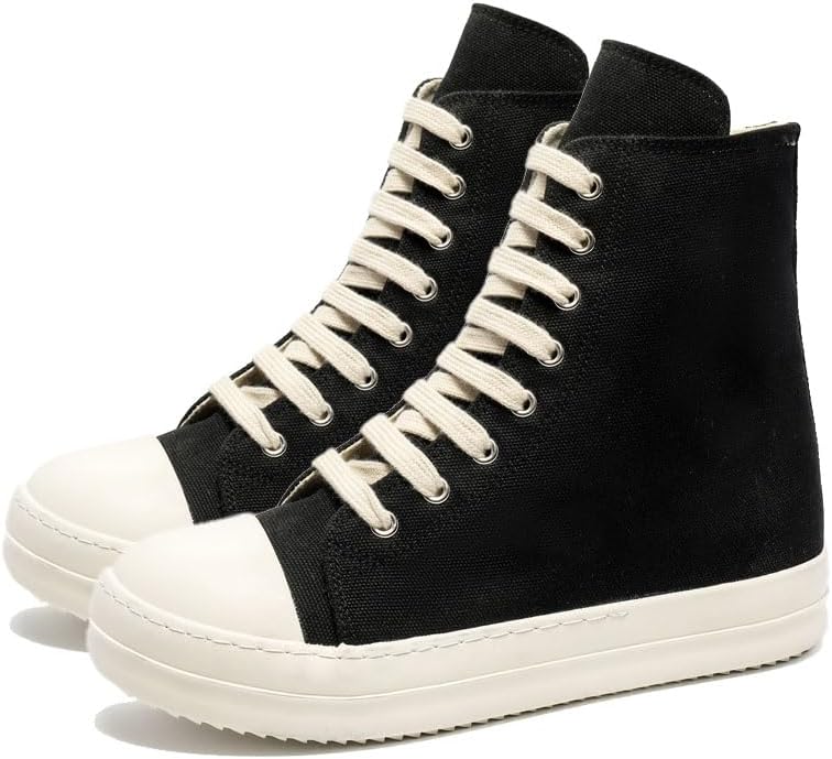 

Мужские высокие кеды на шнуровке из текстиля с толстой подошвой и молнией, модные кроссовки для прогулок Odipon, черный