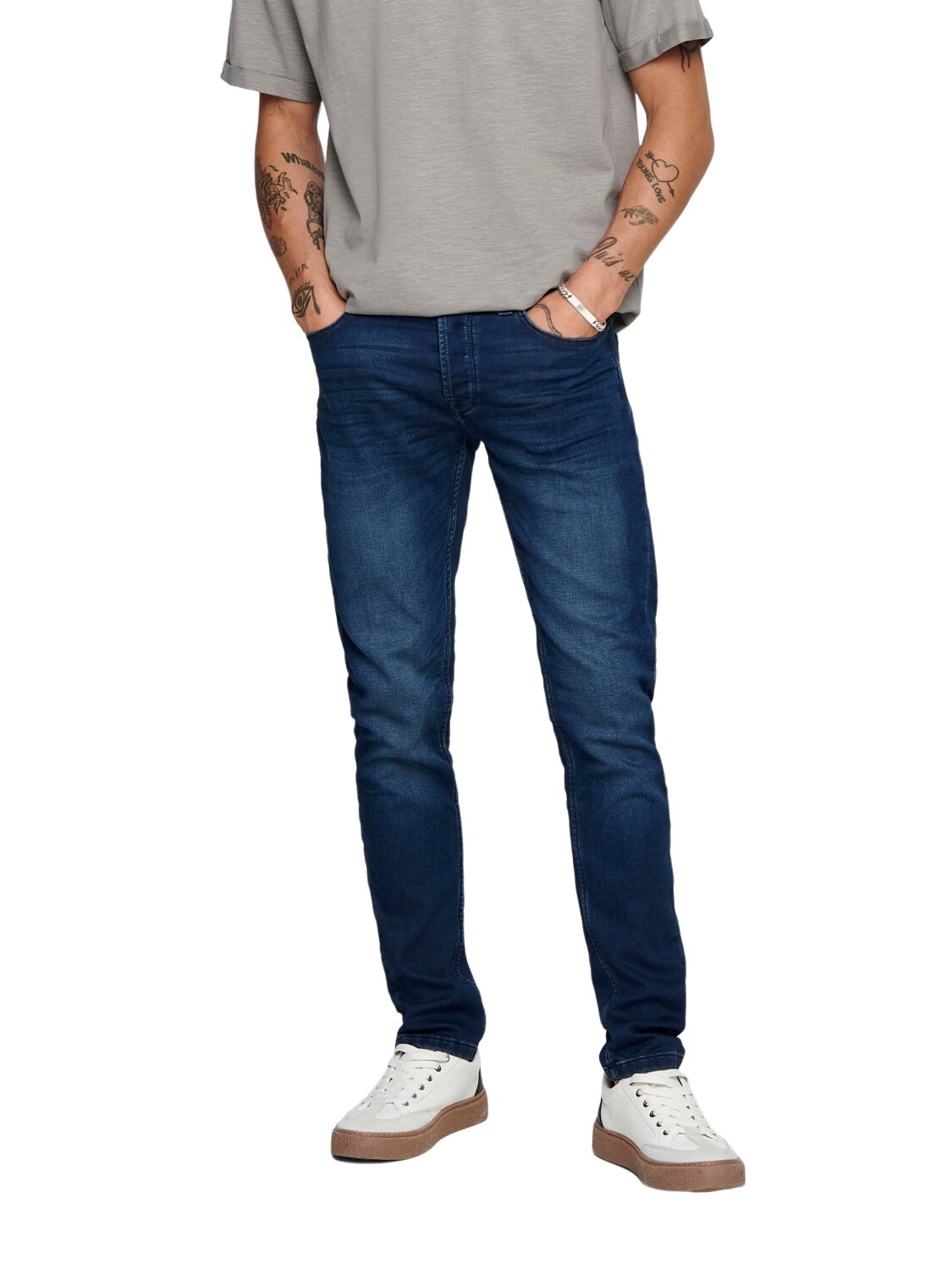 

Джинсы ONLY ONSLOOM JOG DK BLUE PK 0431 slim, синий