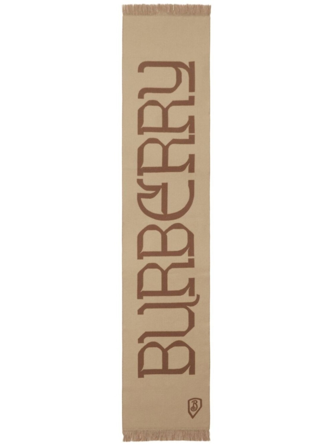 

Шерстяной шарф с логотипом Burberry, коричневый