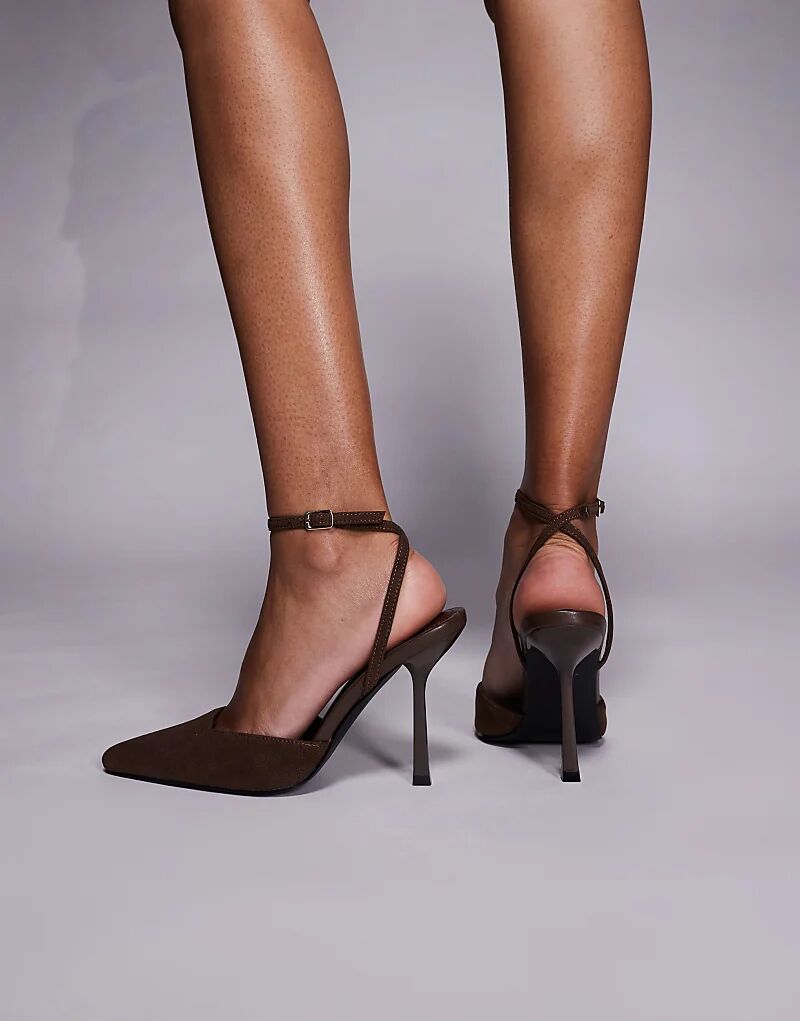 Туфли-лодочки на каблуке Simmi London Bebbo шоколадного цвета Simmi Shoes — фото 4