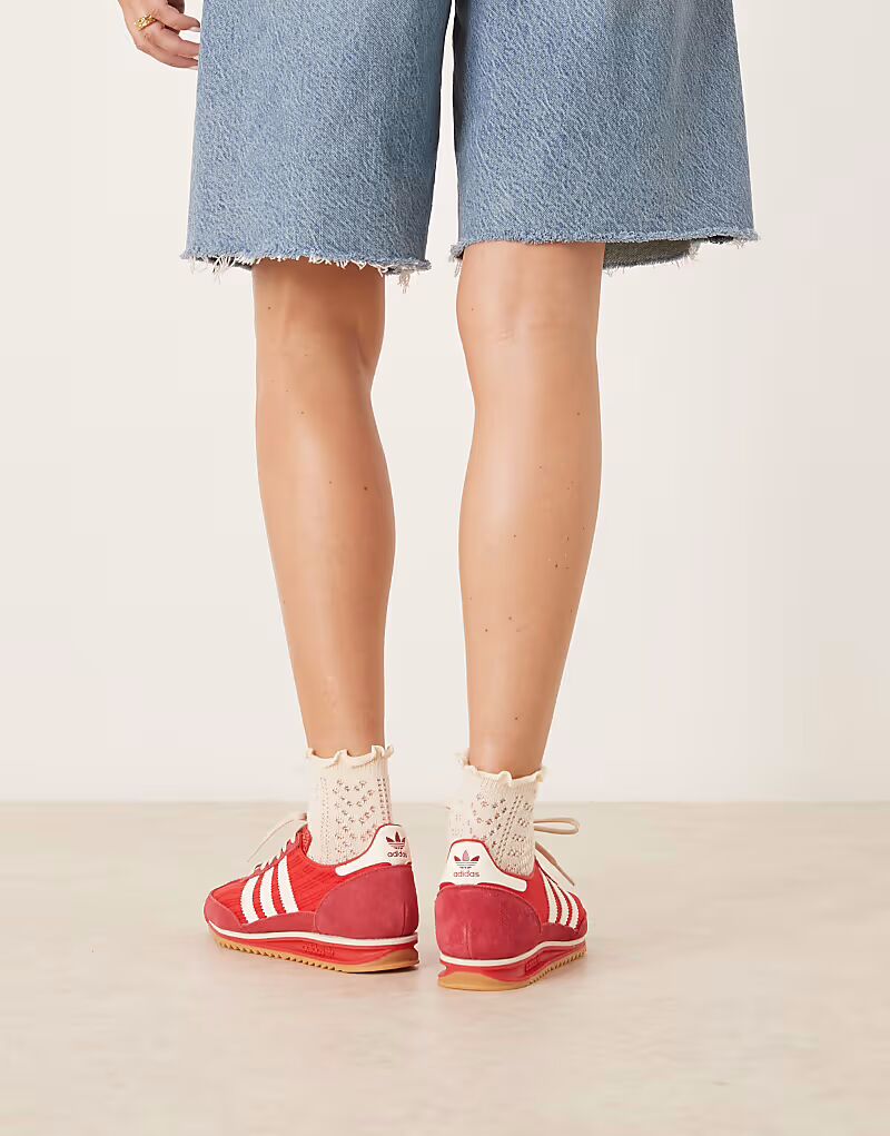 Кроссовки Adidas Originals SL 72 OG в красно-белой расцветке — фото 3