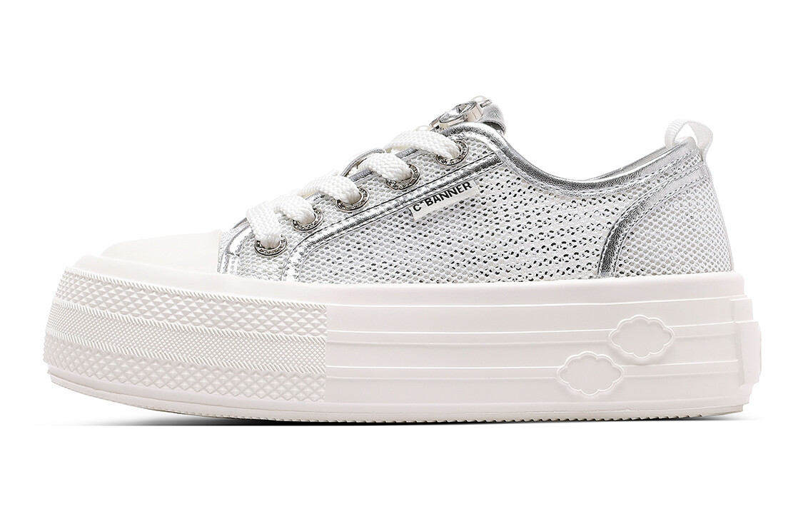 

Кроссовки CВ°BANNER Skateboard Shoes Women's Low-Top Silver, Серый, Кроссовки CВ°BANNER Skateboard Shoes Women's Low-Top Silver