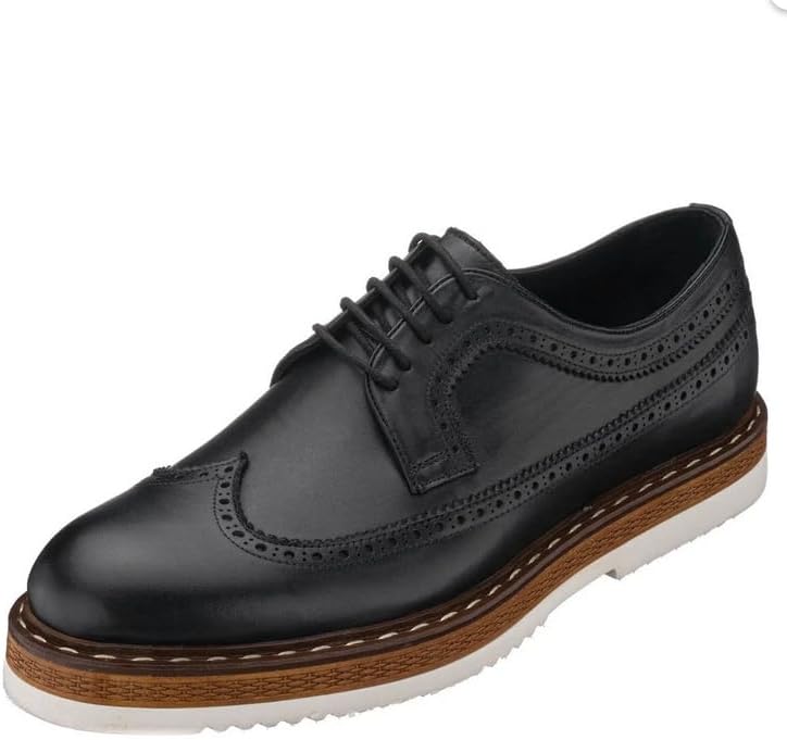 

Мужские черные кожаные туфли DALGALA ручной работы, легкие оксфорды, туфли-броуги на шнуровке, повседневные мужские туфли