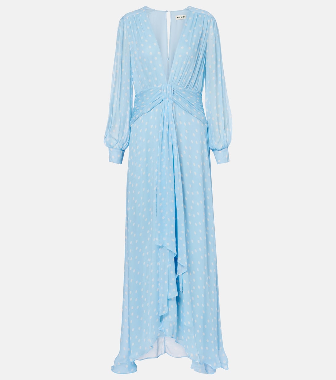 

Платье с рюшами в горошек Meera Rixo, Light Blue Mini Polka Dots