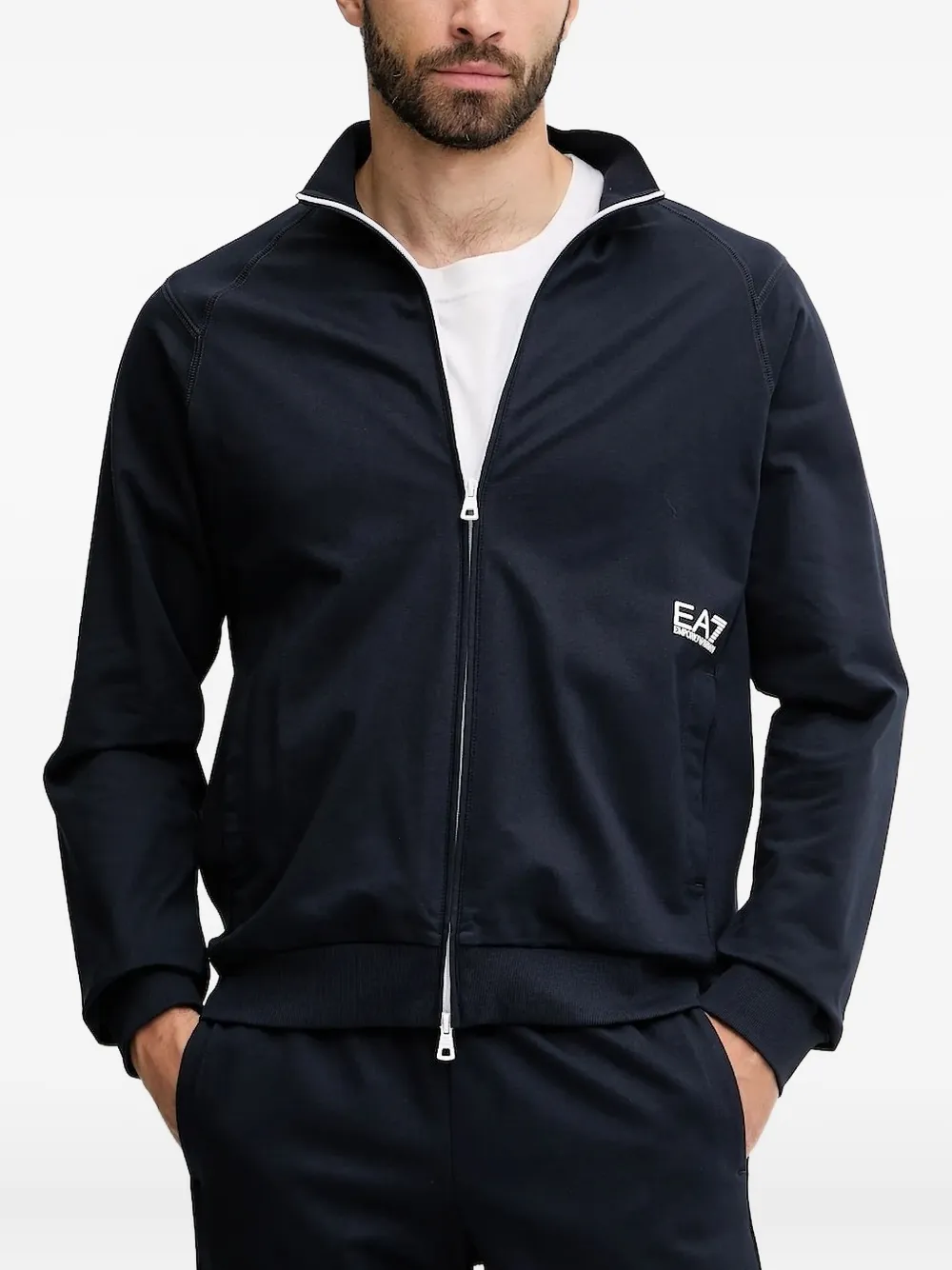 

Спортивная куртка с логотипом на молнии Ea7 Emporio Armani, черный