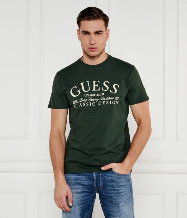 

Футболка мужская Guess Jeans с надписью, зеленый