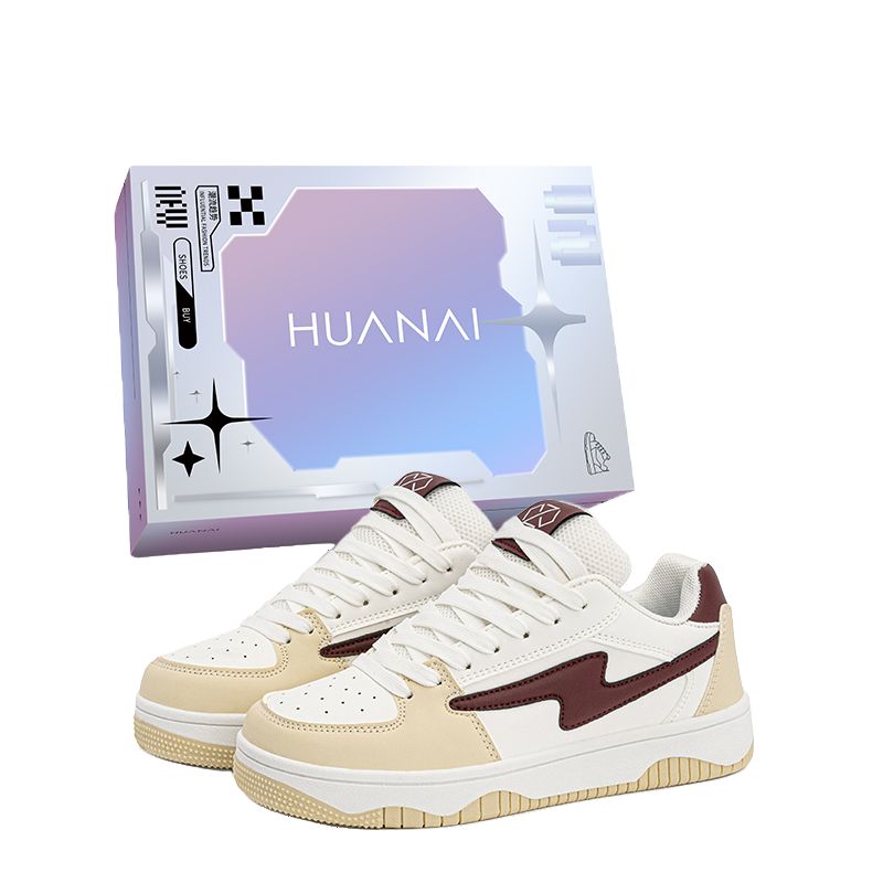 

HUANAI Низкие скейтерские кроссовки унисекс бежево-красные, цвет Beige Red