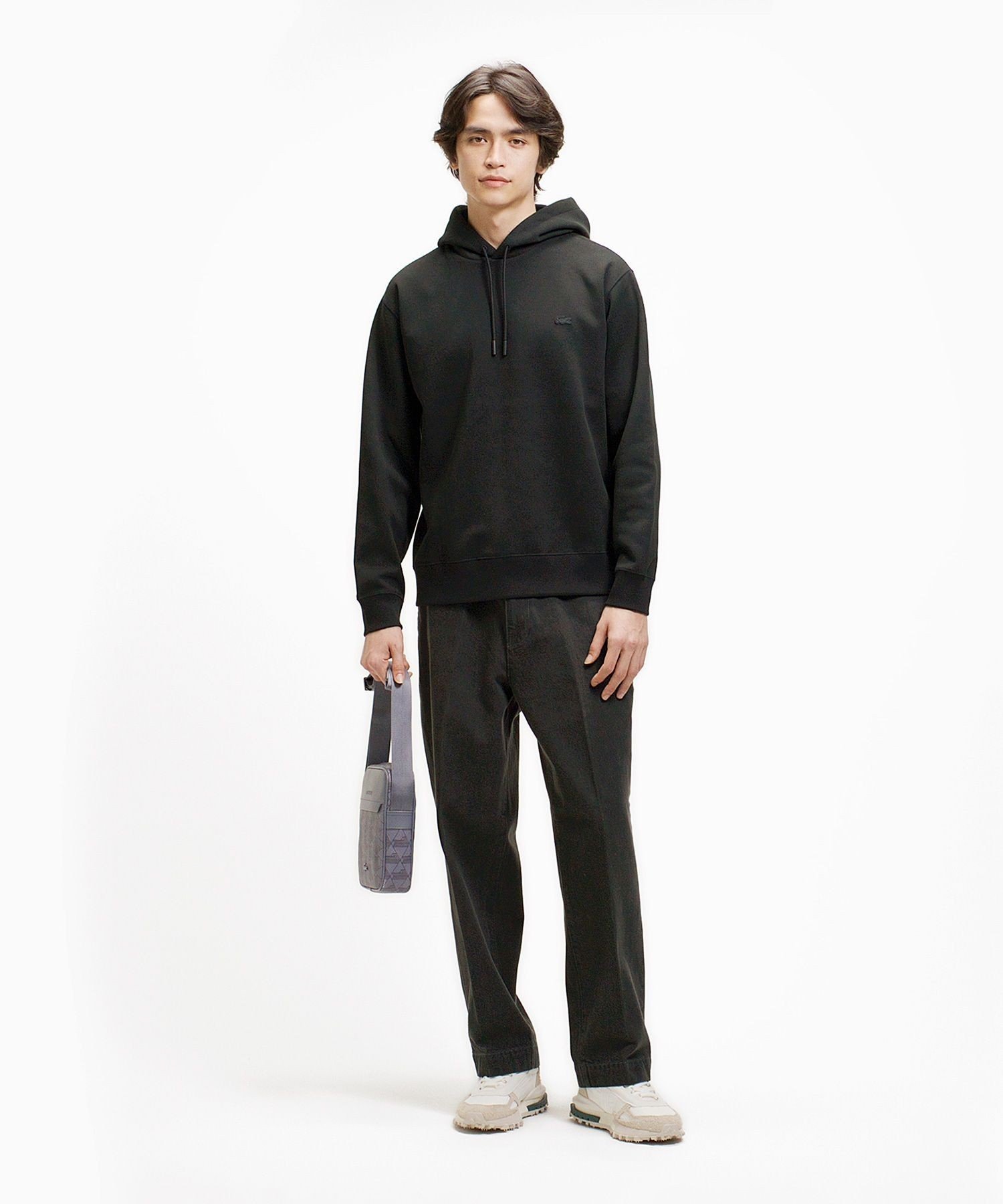 Худи LACOSTE из вязки пике, Black — фото 4